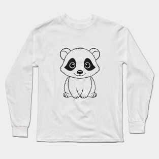 Cute Baby Badger Animal Outline Long Sleeve T-Shirt